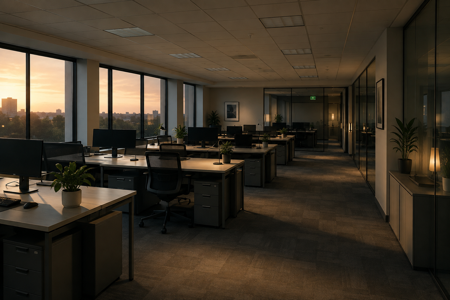 Büro nach der Reinigung